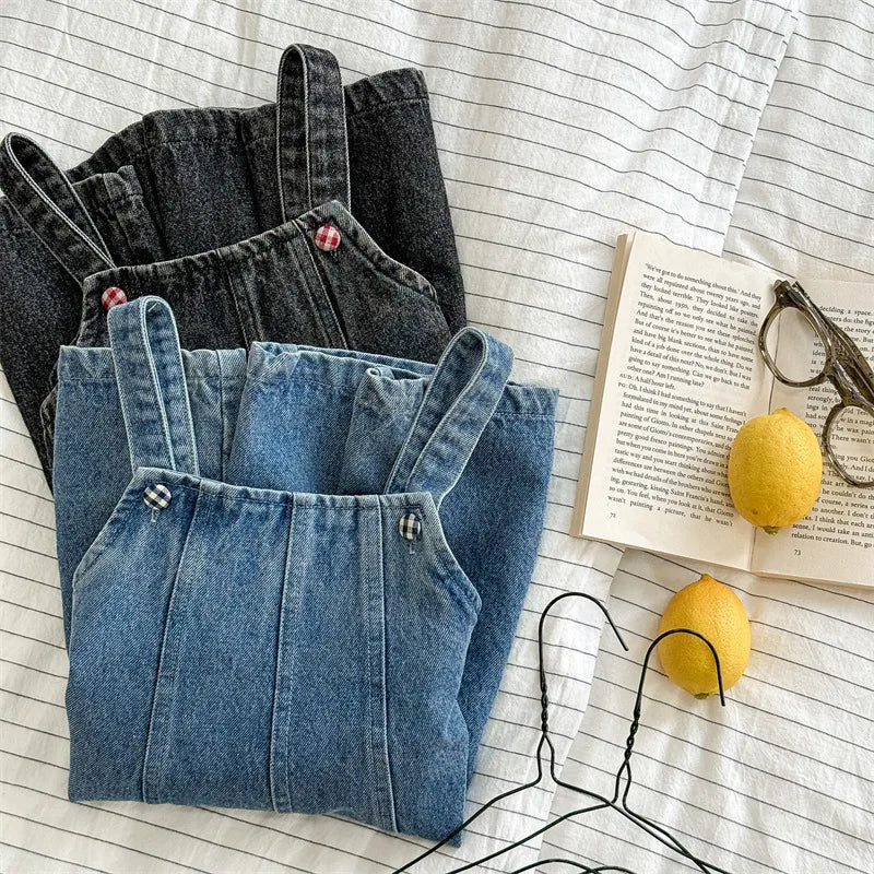 Sleeveless Denim Overalls