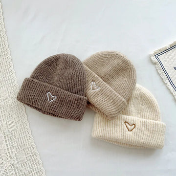 Warm Knitted Wool Hear Beanie