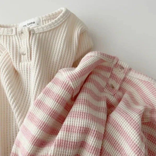 Infant Ribbed Long-Sleeve Onesie & Cap Set