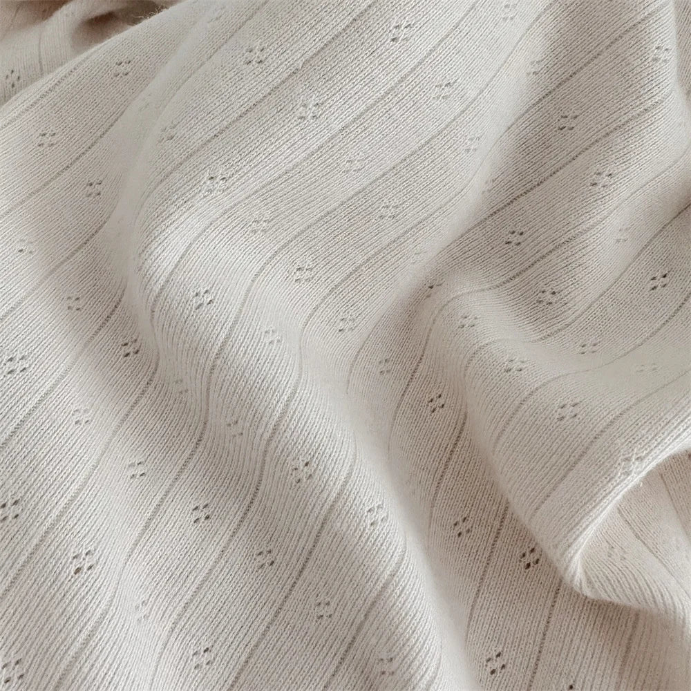 Lace Collar Ribbed Hollow Out Onesie