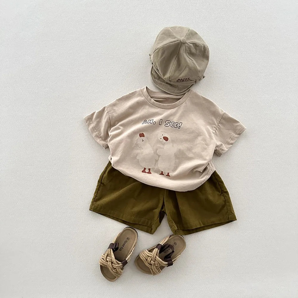 'AH, I SEE!' Cute Cartoon Print Tee