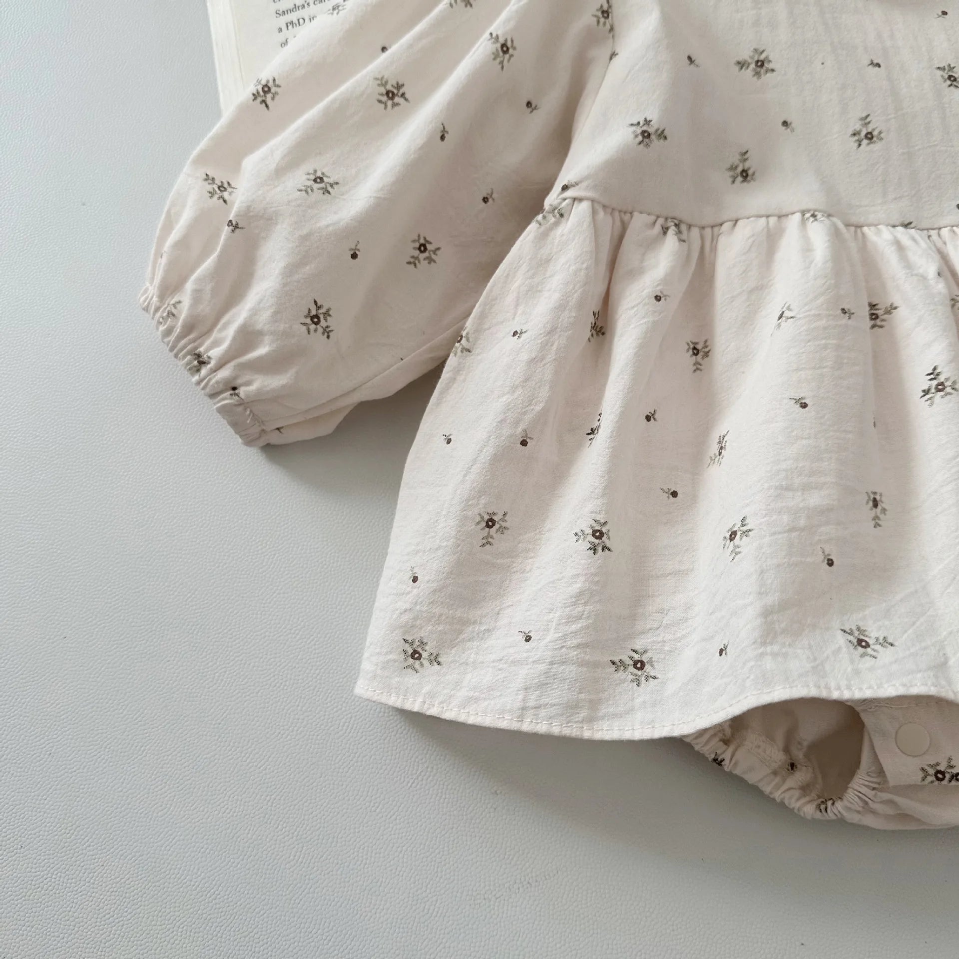 Girl's Long-Sleeved Floral Onesie