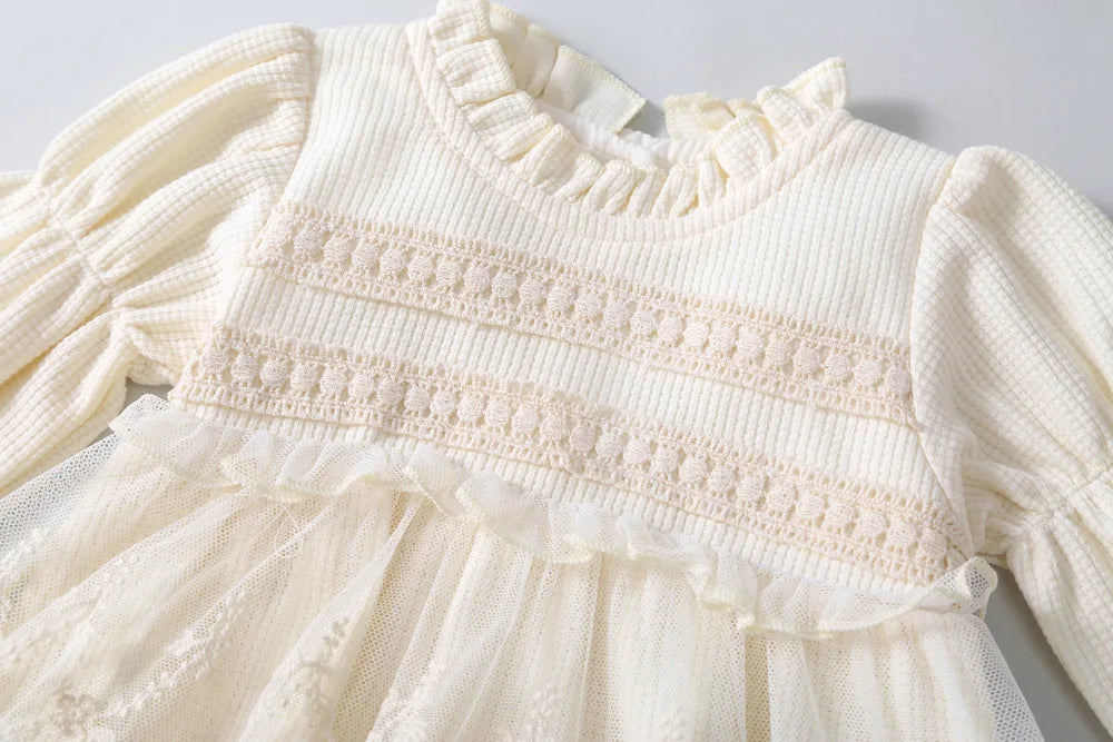 Cream Lace Waffle Onesie