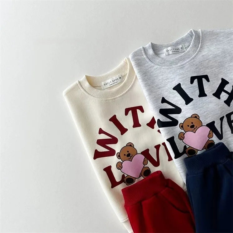 'WITH LOVE' Cute Jogger Set