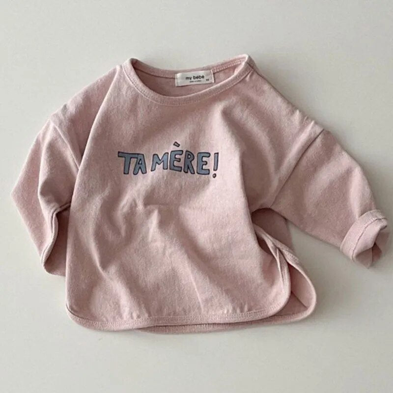Long-Sleeved Letter Print T-Shirt