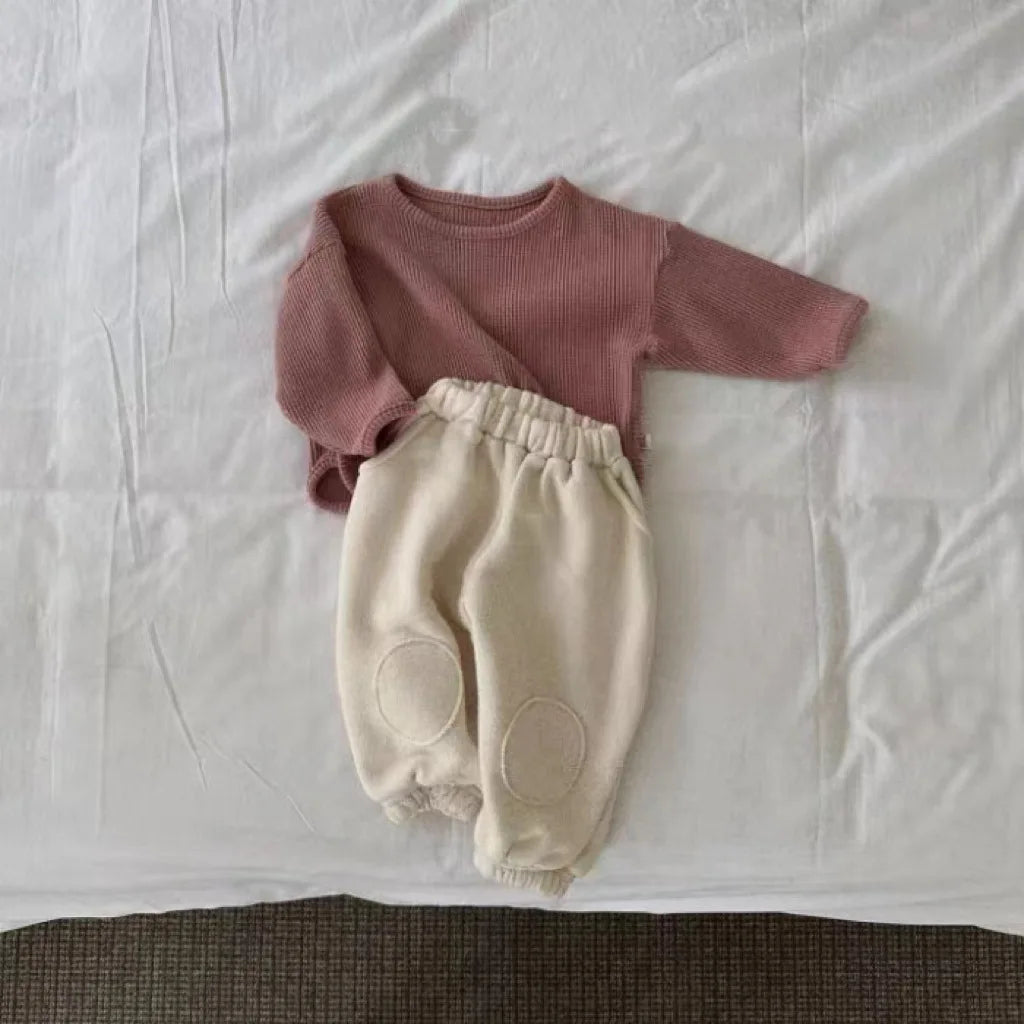 Thick Fleece Solid Jogger Set