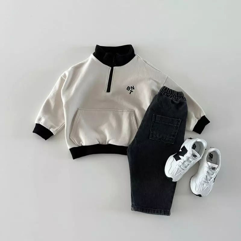 Zip-Up Color-Block Sweatshirt