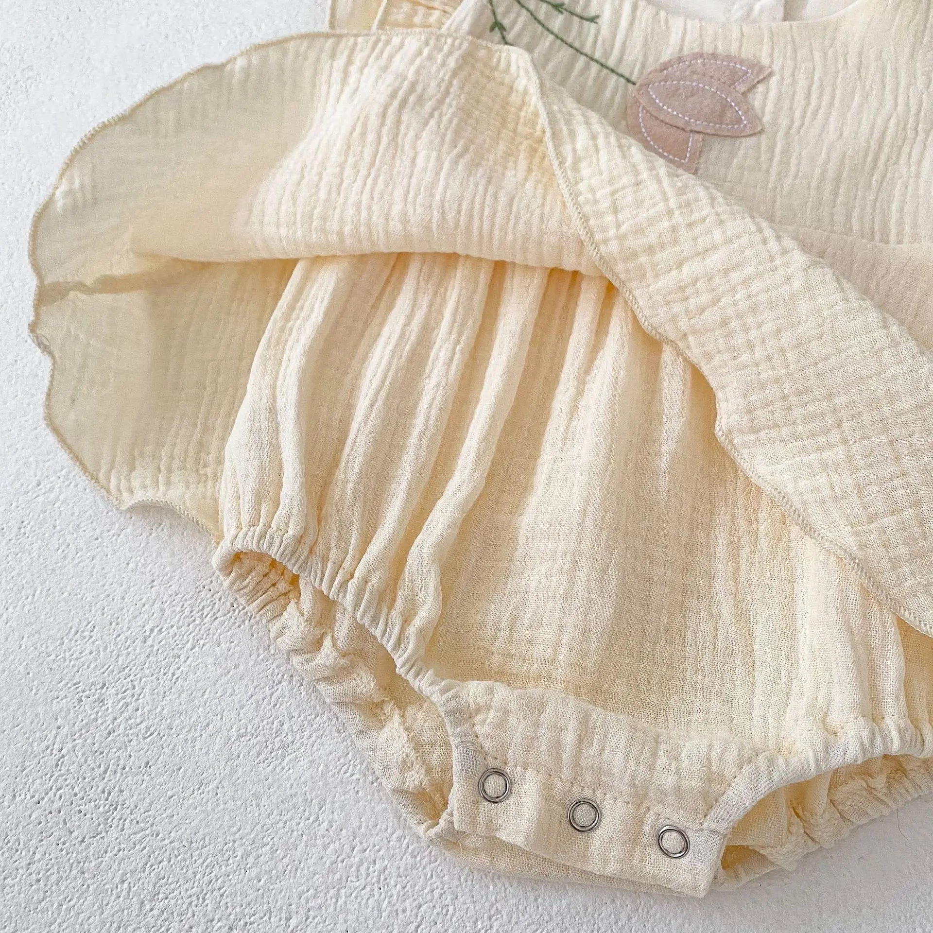 Tulip Embroidered Girls Onesie