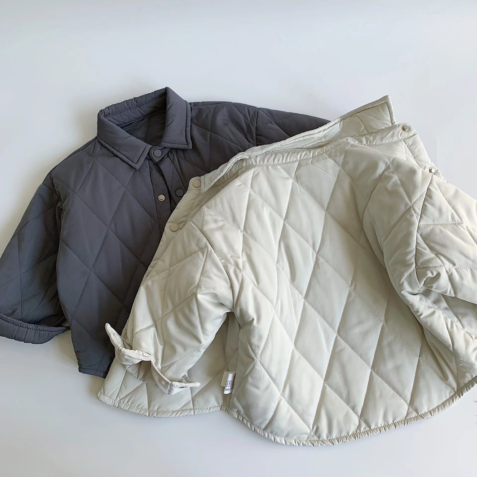 Quilted Solid Collar Jacket