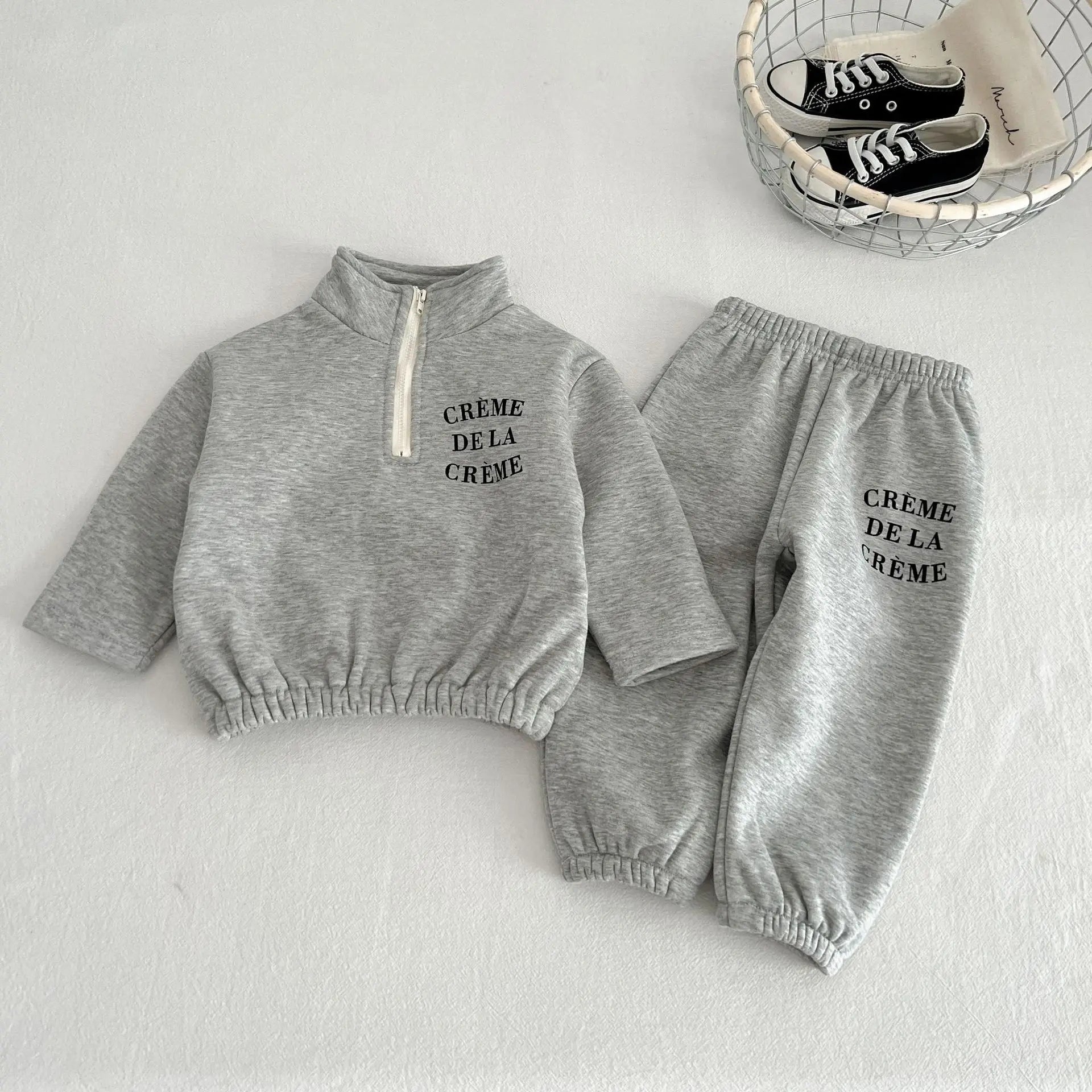 'Creme De La Creme' Fleece Jogger Set