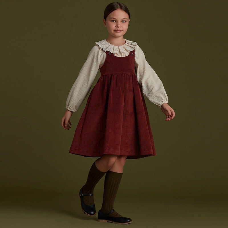 Girls' Retro Corduroy Dress