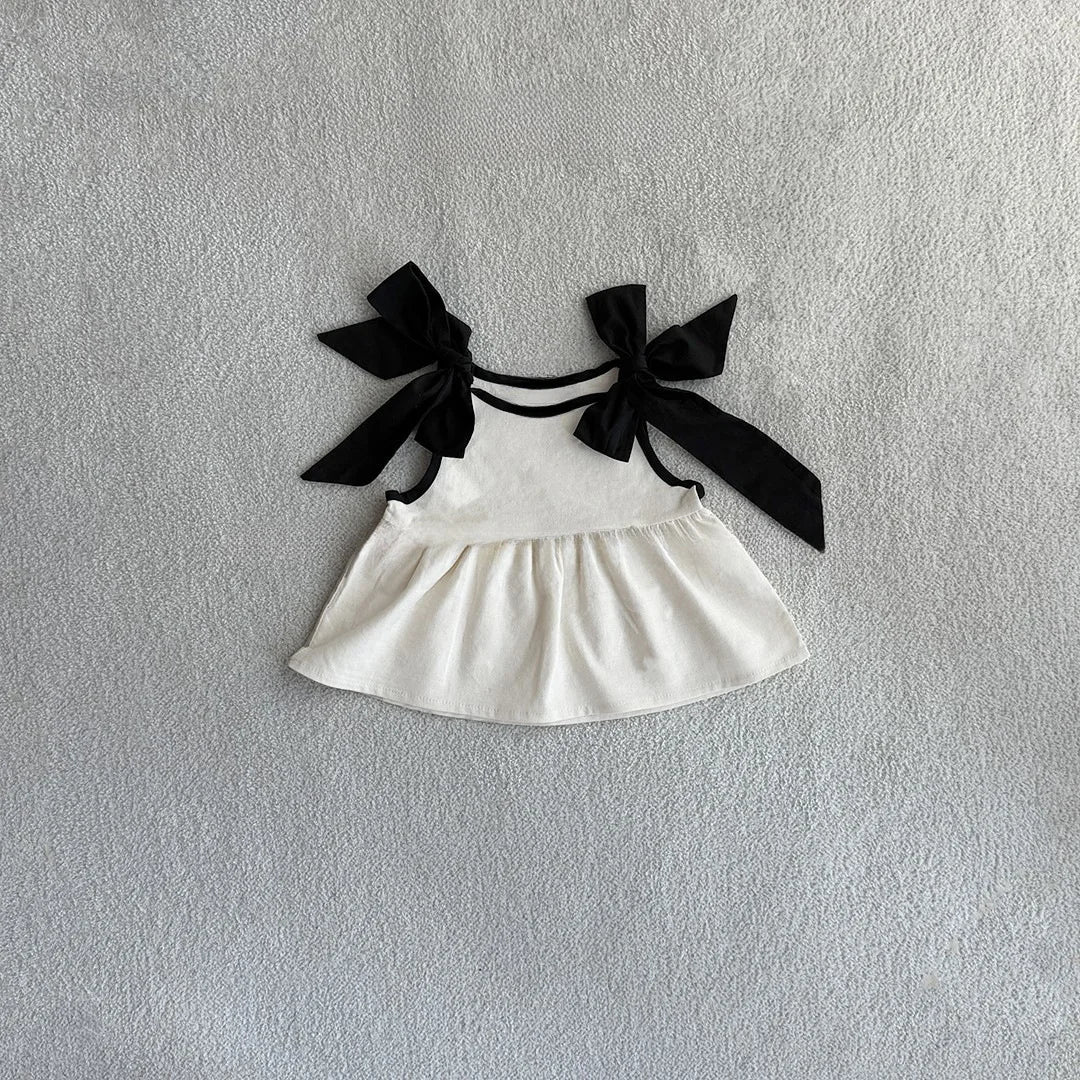 Girls' Sleeveless Bow Blouse