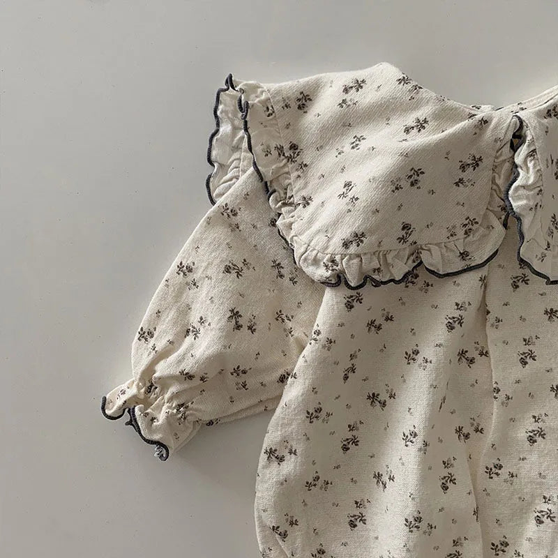 Floral Print Romper with Headband