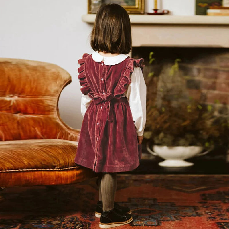 Petal Sleeveless Pleated Velvet Dress