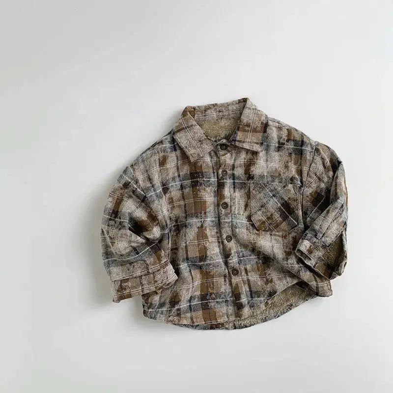 Retro Thick Fleece Flannel Shirt