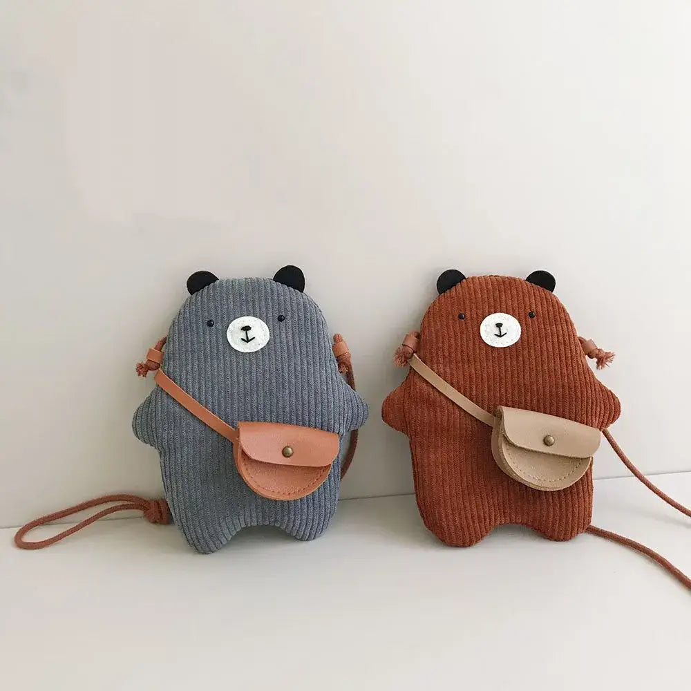 Cute Corduroy Bear Messenger Bag