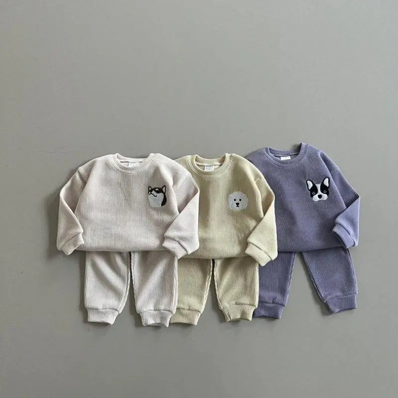 Cute Animal Embroidered Jogger Set