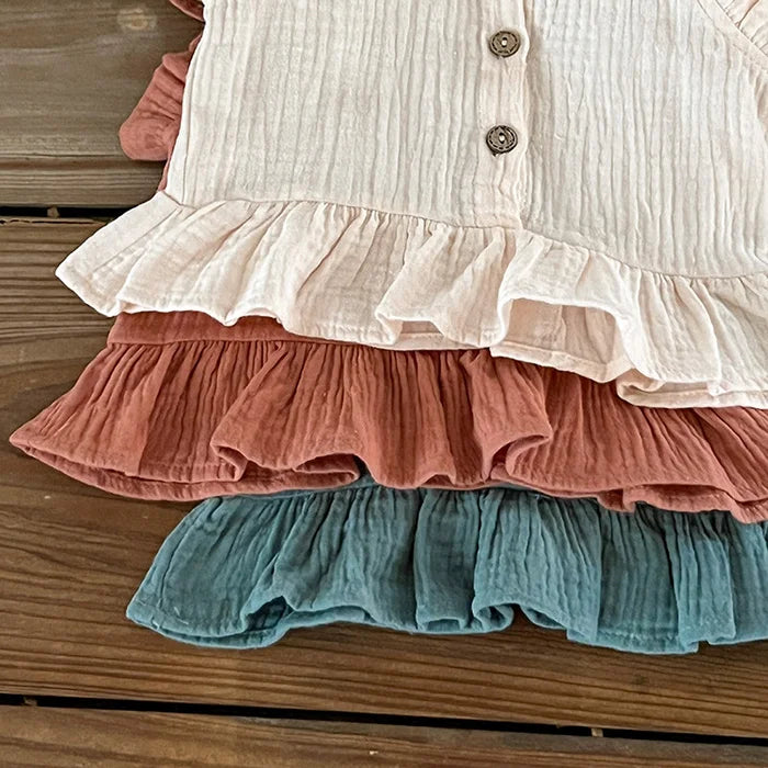 Girls' Flutter Sleeve Blouse & Bloomer Set