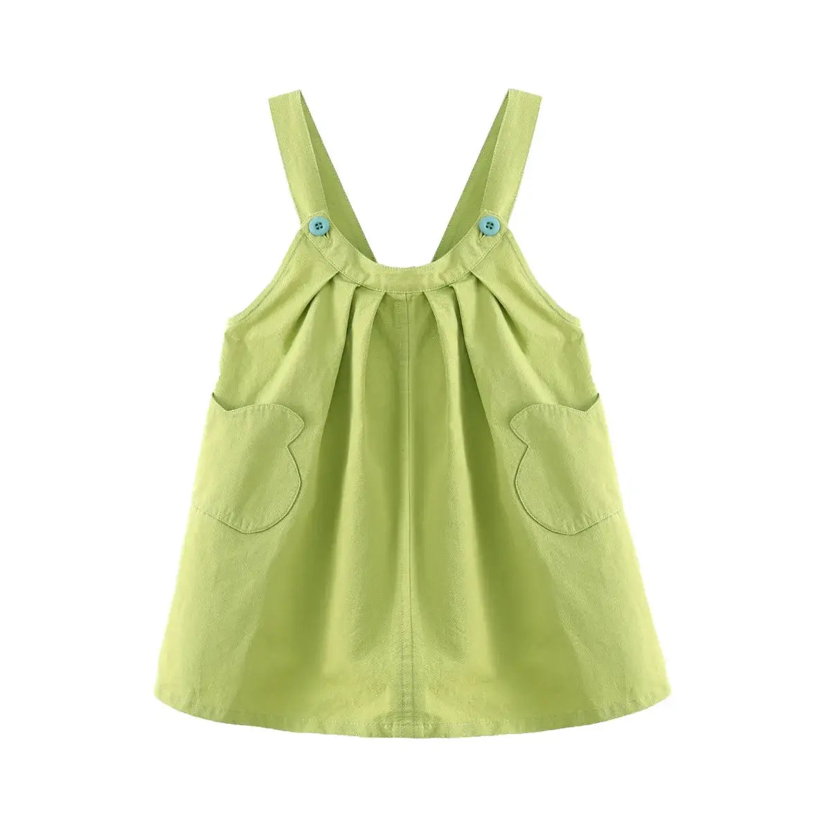 Girls' Solid Suspender Dress