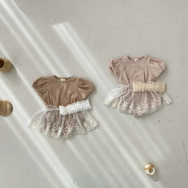 Lace PomPom Onesie