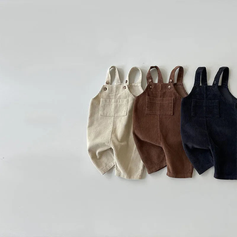 Solid Corduroy Overalls