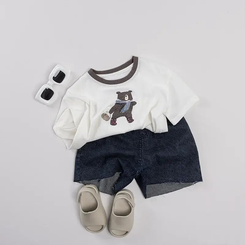 Soft Solid Denim Shorts