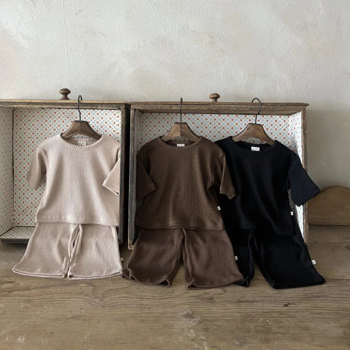 Solid Loose Breathable Waffle Set
