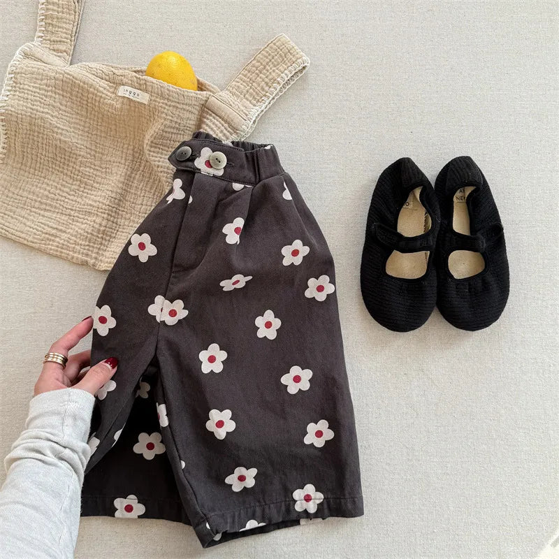Floral Print Cropped Pants