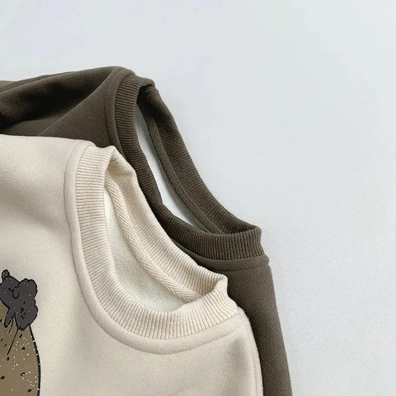 Cartoon Hamburger Fleece Sweatshirt