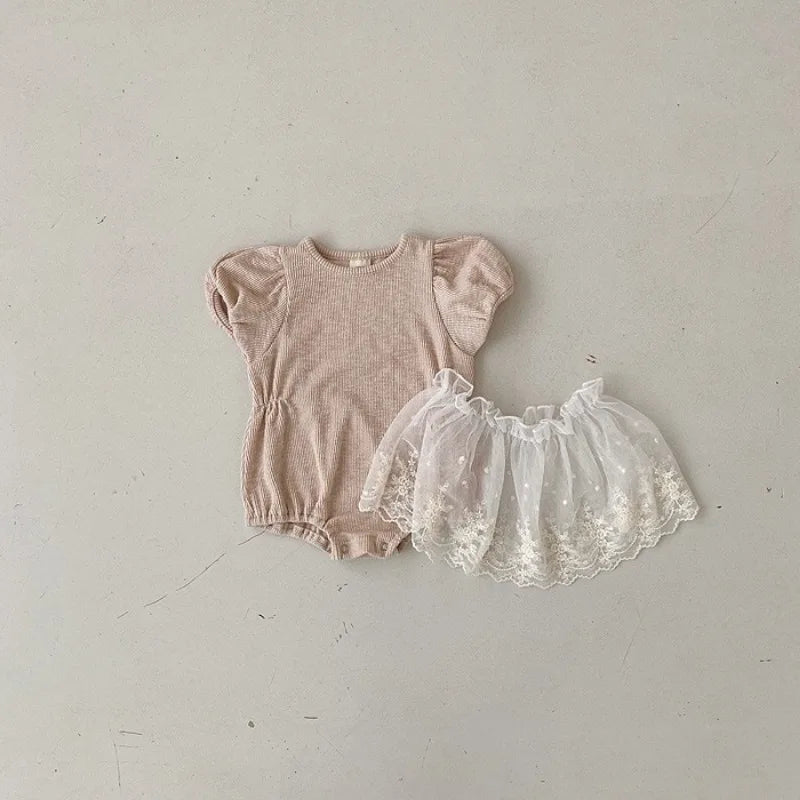 Lace PomPom Onesie
