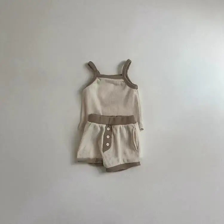 Sleeveless Sling Vest & Shorts Set