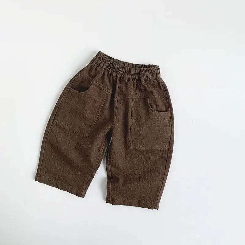 Children Loose Solid Trousers