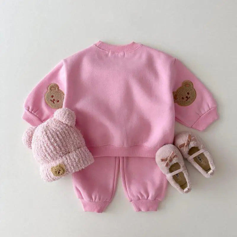 Cute Double Bear Jogger Set