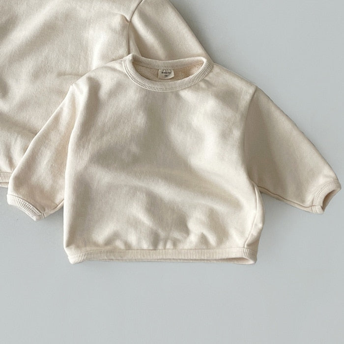 Cozy Solid Long-Sleeved Sweatshirt