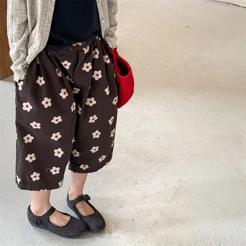 Floral Print Cropped Pants