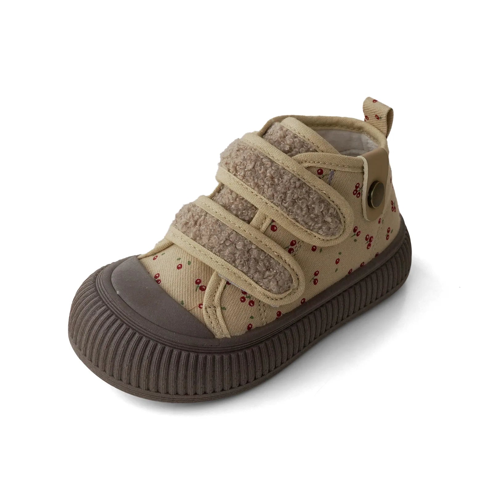 Warm Floral Print Baby Canvas Sneakers
