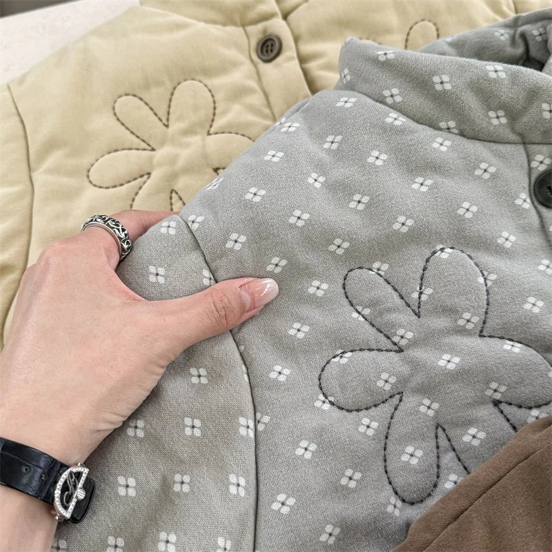 Floral Pattern Winter Jacket