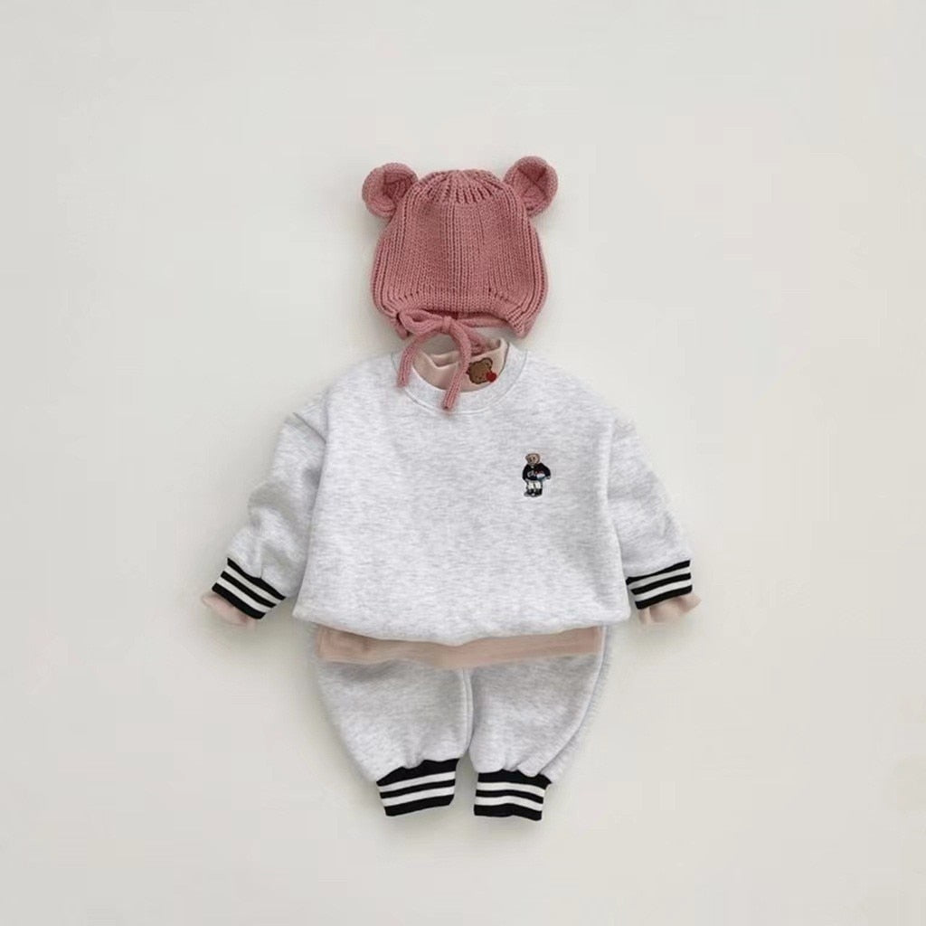 Mini Striped Long-Sleeved Jogger Set
