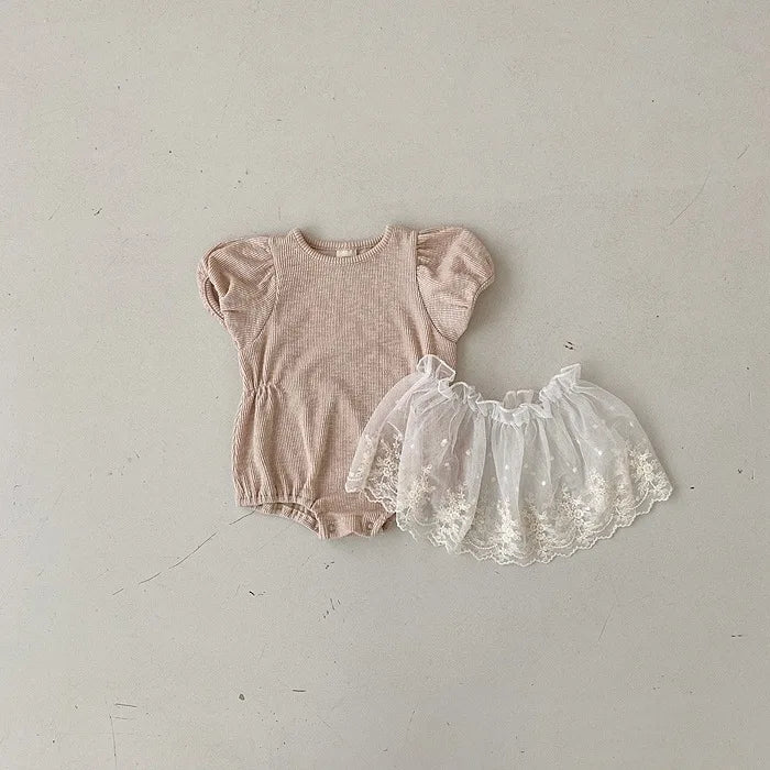 Lace PomPom Onesie