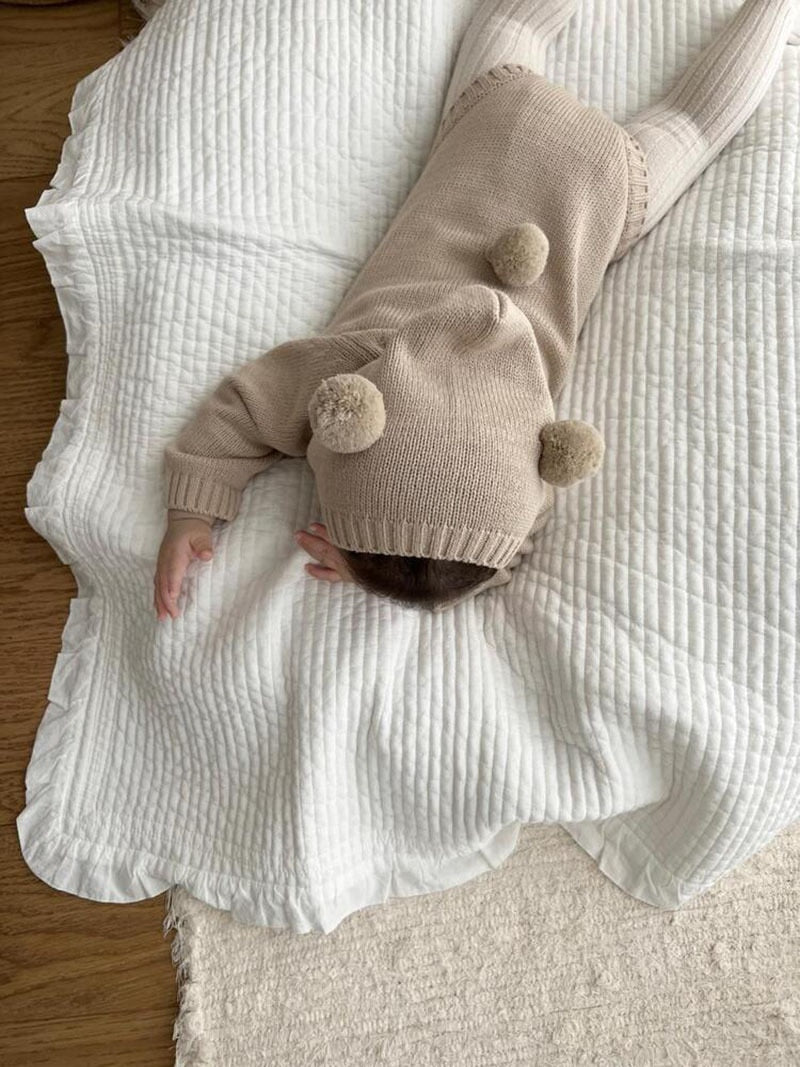 Knitted Ear Hooded Onesie