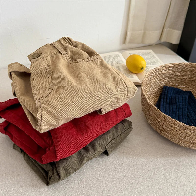 Unisex Solid Cargo Pants