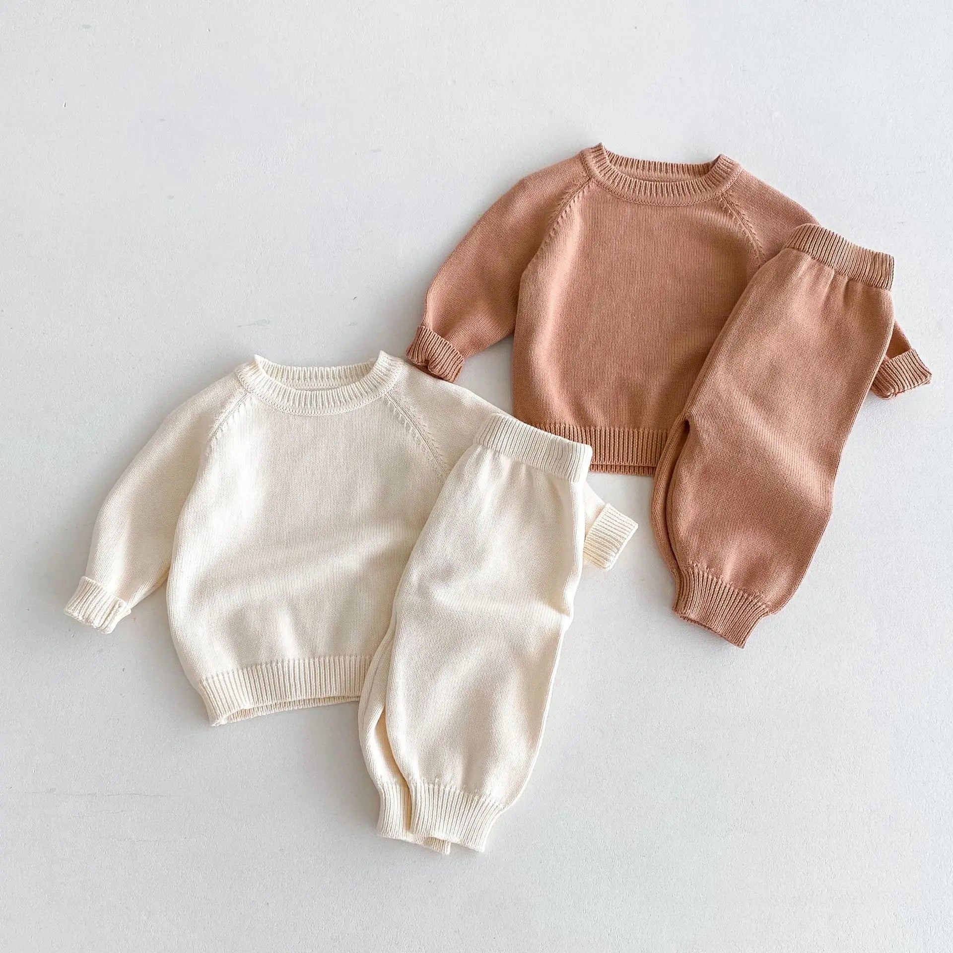 Knit Solid Long-Sleeve Set