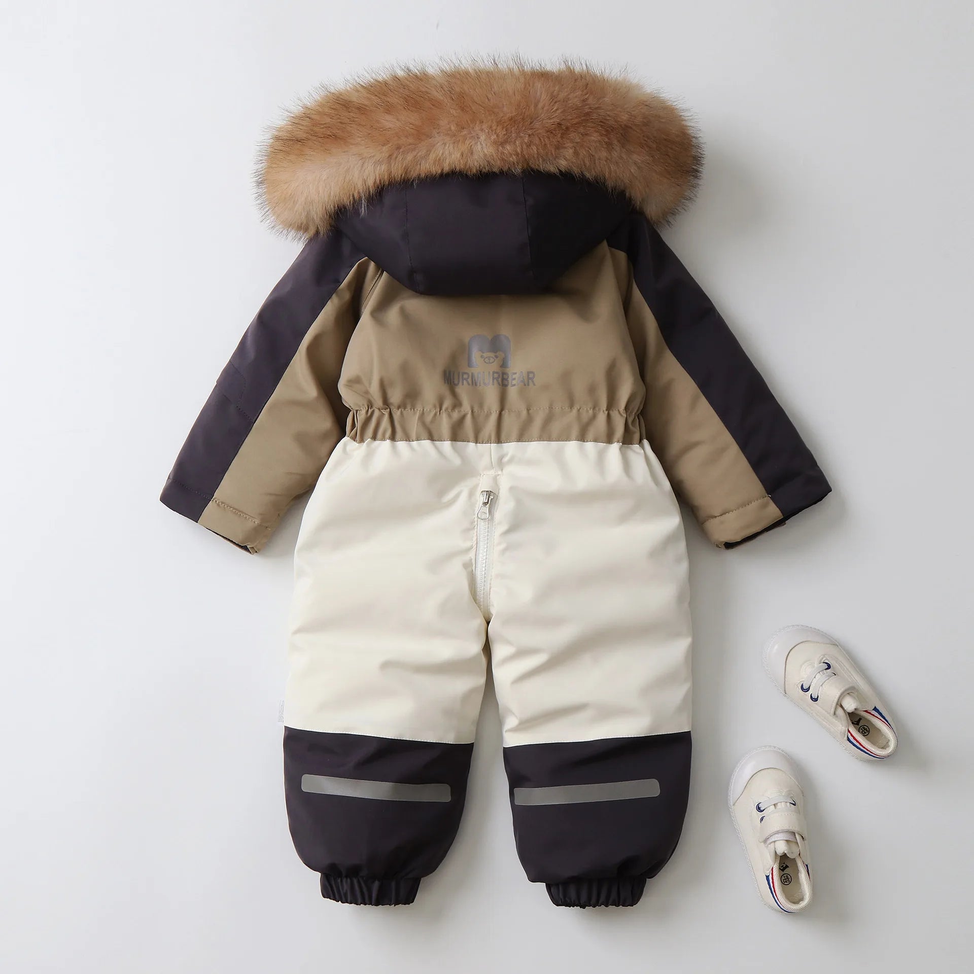 Color-Block Hooded Thick Snowsuit