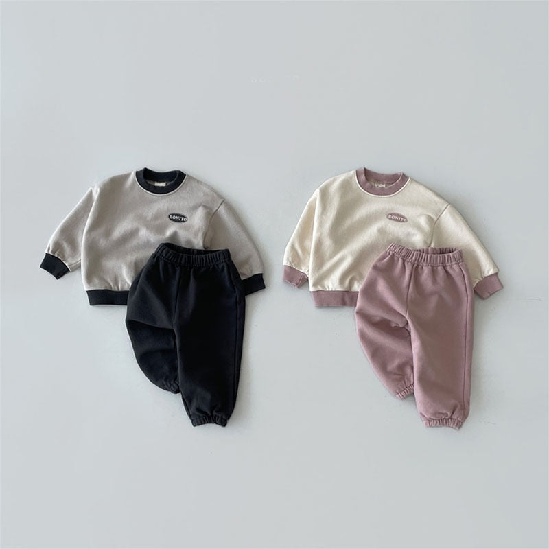 Autumn Letter Print Jogger Set
