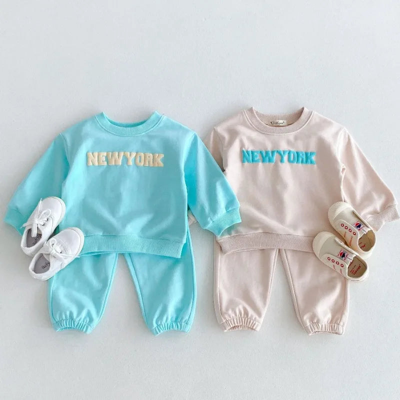 'NEW YORK' Long-Sleeved Jogger Set