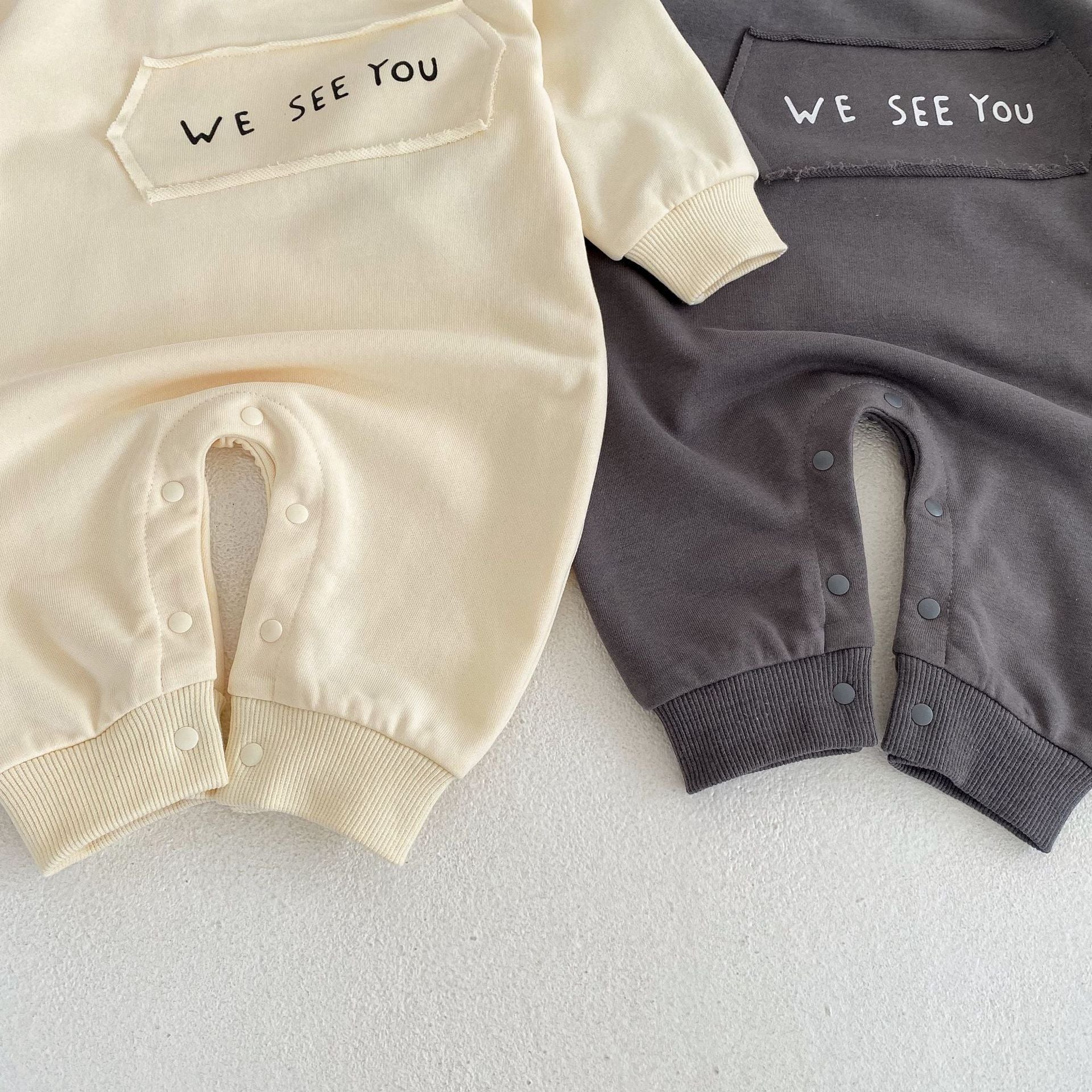 'WE SEE YOU' Long-Sleeved Casual Romper