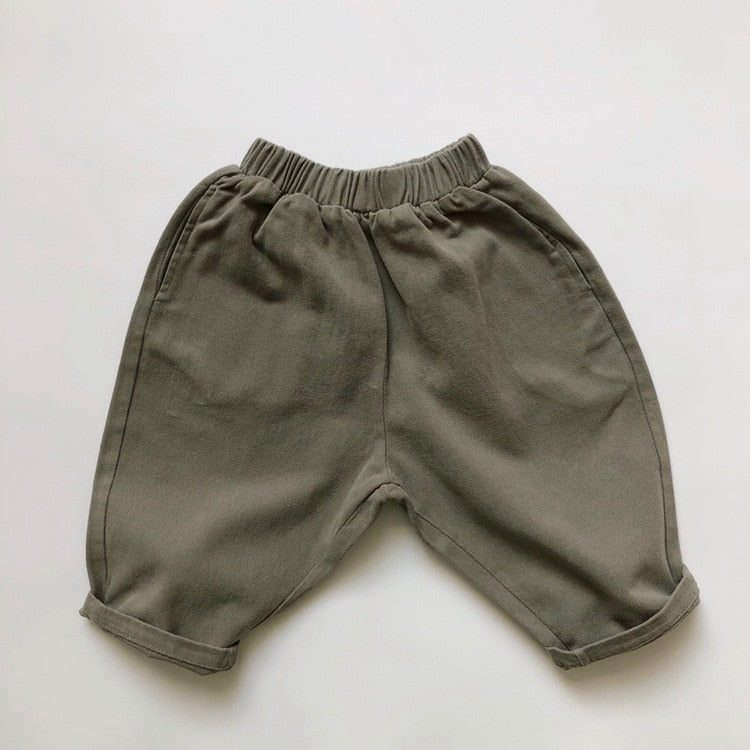 Boys Mid-Waist Cotton Cross-Pants