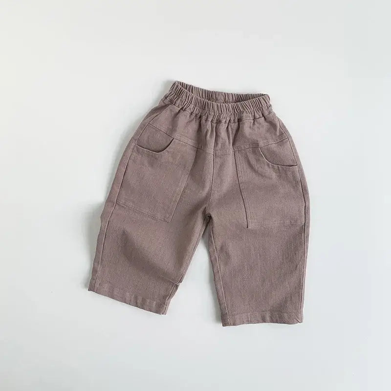 Children Loose Solid Trousers