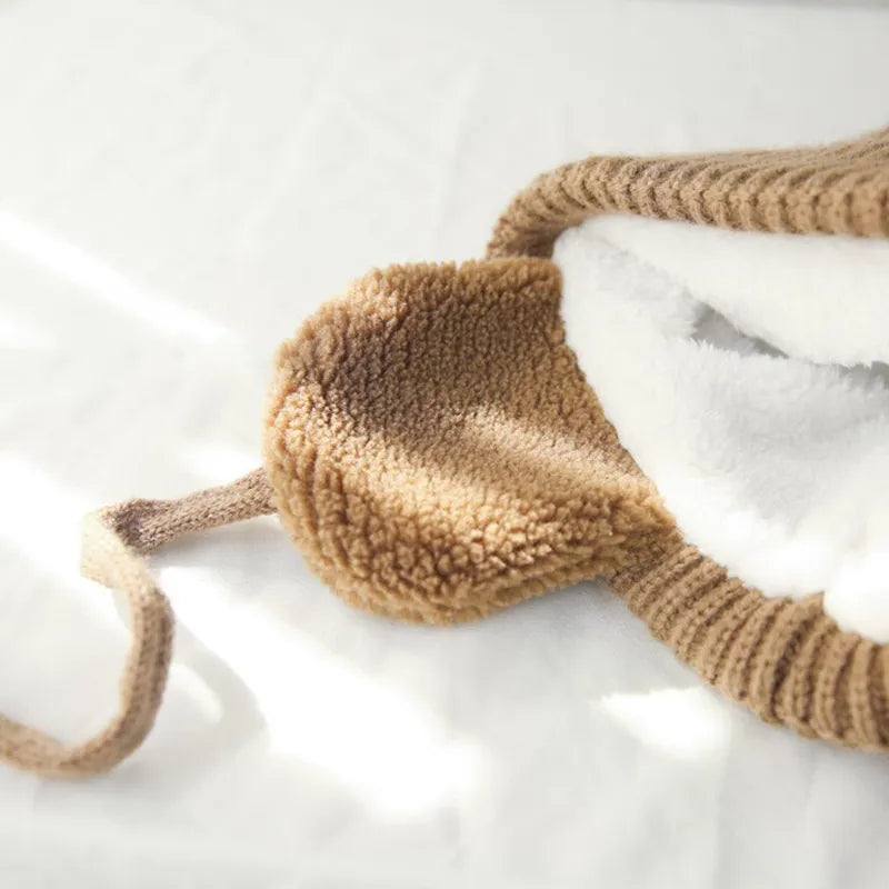 Pompom Earflap Winter Beanie