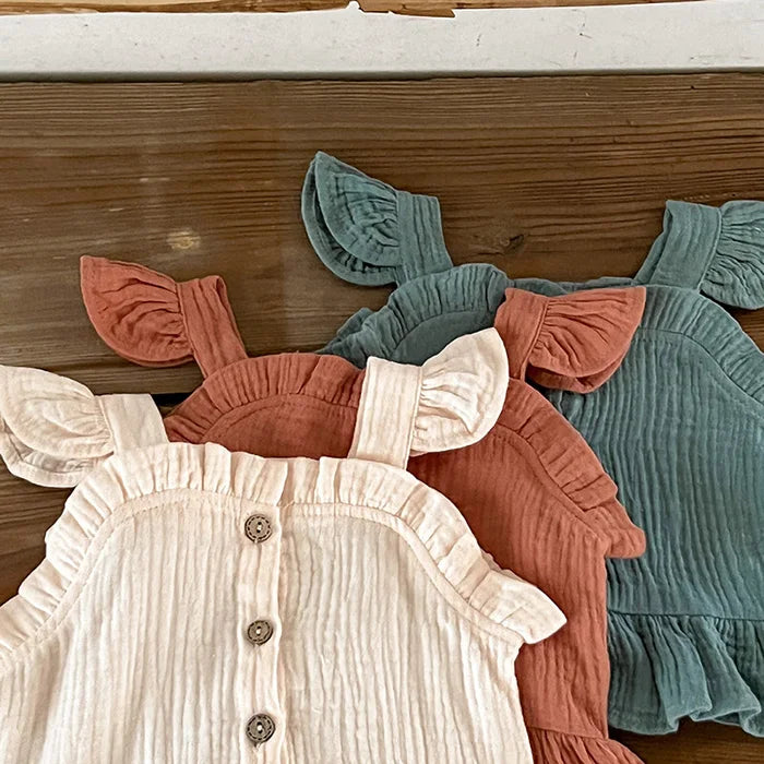 Girls' Flutter Sleeve Blouse & Bloomer Set